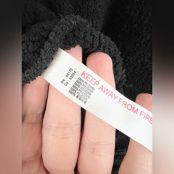 Free people beach bino pullover black knit banded bottom oversized cozy fall L - Picture 6 of 9